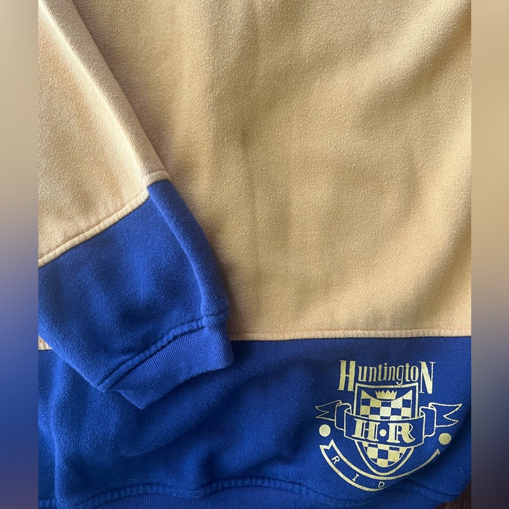 VTG Huntington Crest Colorblock Sweatshirt - Blue & Navy L Unisex Academia Prep